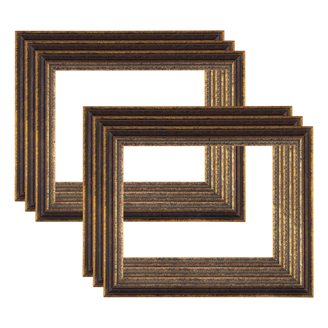 Imperial Frames Stratford Collection Black/Gold 16x20 - 6 Pack Antique Bronze Neoclassical Wood Frame, Hand-Finished, Museum-Quality Open Back Frame for 3/4 Deep Canvas & Panels